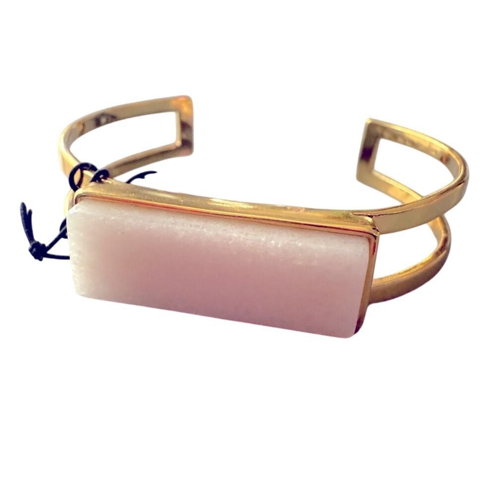 Jenny Bird Gold Stone Minimalist Cuff Bracelet NEW
